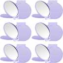 Jetec 12 Pieces Compact Mirrors Bulk Gifts Mini Vintage Pocket Mirrors for Purse Small Portable Folding Round Makeup Stuffs for Travel Daily Use Party Favors Women (Purple)