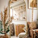 Full Length Mirror, 58"x19" Floor Mirror, Arch Floor Standing Mirror Freestanding Arch Full Body with Stand for Bedroom, Hanging Mounted for Living Room Cloakroom, Gold