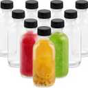 4OZ Small Glass Bottles with Lids and Funnels, 120ml Boston Round Glass Bottles, Leak Proof Mini Travel Bottle, Perfect for Diy Essential Oils, Hot Sauce and Juices, 10 Pack Clear