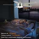 YUHAO 52 Inch Brushed Nickel Ceiling Fan with Light and Remote Control.Noiseless,Dimmable,3CCT,6 Speeds Reversible, DC Ceiling Fans for Indoor or Covered Outdoor Use.ETL Listed