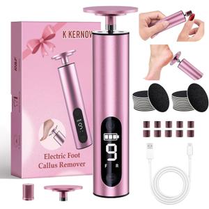 K KERNOWO Electric Foot Callus Remover, 2-in-1 Electric Callus Remover and Nail Grinder, Foot File Pedicure Tool, Rechargeable 9 Speeds Adjustable Foot Sander Foot Scrubber for Dead Skin Calluses