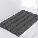 Turquoize Bathroom Rugs and Mats 1-Piece Bath Mat Set Non Slip Bath Mats for Tub Extra Soft and Absorbent Gray Shaggy Rugs for Bedroom Machine Washable Bath Mats, 17"x 24", Gray