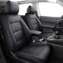 HKZ Custom Fit Civic Seat Cover Full Set for Honda Civic 4 Door (Hatchback Sport 2022-2025)&(Hatchback LX 2022-2024) 5-Seats Full Set,Leather Seat Protector(Black)