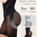 SHAPELLX Fajas Colombianas Shapewear for Women Tummy Control Butt Lifting Bodysuit Back Smoothing Body Shaper Shorts, Large 