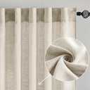 MIULEE Cream Linen Curtains 96 Inches Long 2 Panels for Bedroom Living Room, Soft Linen Textured Window Drapes Semi Sheer Light Filtering Back Tab Rod Pocket Farmhouse Modern Burlap Look Decor