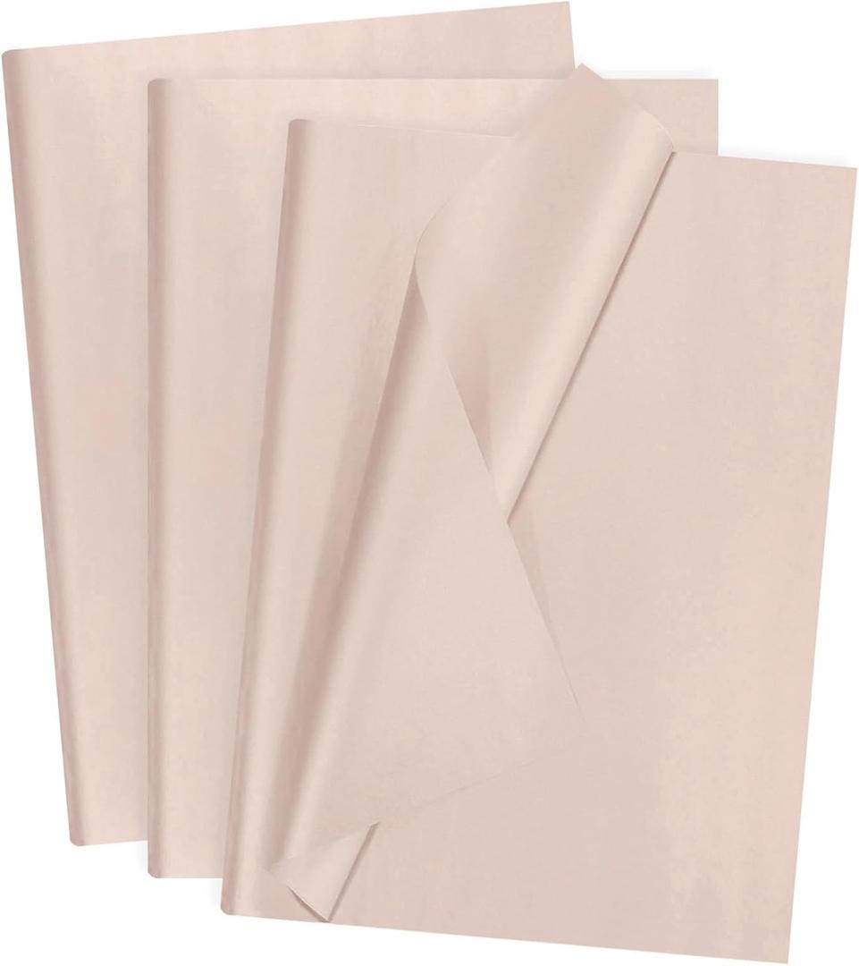 MECCANIXITY 60 Sheets Champagne Waterproof Tissue Paper 20x28 Inch Tissue Gift Wrapping Paper for Florist Bouquet Supplies, DIY Crafts Birthday Holiday Decoration