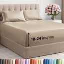 Extra Deep Pocket King Sheets - 4 Piece Breathable & Cooling Bed Sheets - Hotel Luxury Bed Sheet Set - Soft, Wrinkle Free & Comfy - Easily Fits Extra Deep Mattresses - Deep Pocket Cream Sheets Set