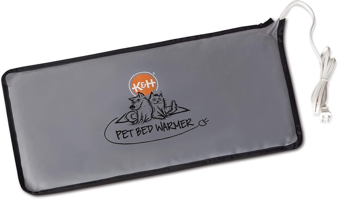 K&H Pet Products Pet Bed Warmer, Turn Any Pet Bed Into a Heated Cat or Dog Bed, Waterproof Indoor Heated Warming Pad Insert, Automatic Temperature, Safety Listed - Large 24.5 X 11.75in Gray