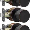 Haidms Oil Rubbed Bronze Closet Door Knobs, Passage Door Knob for Hallway & Closet, Bronze Door Knobs Interior No Lock 3 Pack