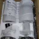 LMS 2-Pack Pendant Lights, 5 Inch Dia Industrial Linear Light Fixtures for Kitchen Island with Adjustable Rods, Medium Hanging Lamp with Hammered Glass, LMS-171PL-BKM-2PK