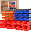 KJE 30PCS Wall Mounted Storage Bins, Plastic Tool Organizer for Garage Storage, Screws, Nuts, Bolts, Small Hardware Parts