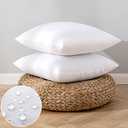EMEMA Pack of 2 Outdoor Pillow Inserts Waterproof Throw Pillow Premium Fluffy Decorative Cushion Square Inner Soft for Patio Furniture Garden Sleeping Bed Couch Sofa Bedroom 12x12 Inch 30x30 cm