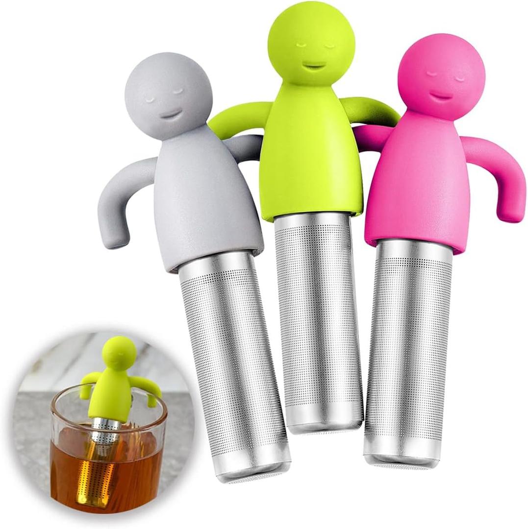 3 Pcs Tea Infuser for Loose Tea Cute Fine Mesh, Tea Strainer Stainless Steel Tea Filter Tea Steeper with Cute Design Tea Diffuser Steeper for Teacups Teapots