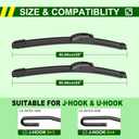 QUALITY 24in + 20in Premium All-Season Windshield Wiper Blades for Original Equipment Replacement(Set of 2)