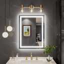 TokeShimi 24x32 LED Mirror for Bathroom,Backlit + Front lit,Lighted Mirrors for Bathroom Wall,Stepless Dimmable 3 Colors,Shatterproof,Tempered Glass,Memory Function,UL Listed