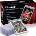 Ultra Pro Semi Rigid Card Holder 1/2" Lip – Clear PVC Sleeves for Trading Cards – Fits 2.5" x 3.5" up to 35pt – Card Grading Sleeves for Storage, Shipping, TCG & Collector Protection – 200 Pack