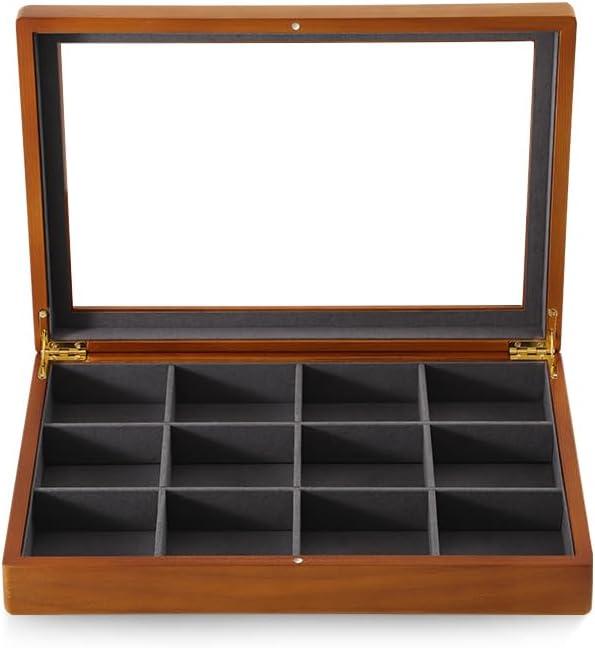 Bracelet Display, Jewelry Organizers And Storage,Wooden Jewelry Box,Premium Earring Organizer,Luxury Jewelry Boxes,Grey Watch Box (08-Grey 12 Grid Box)
