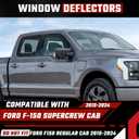 in-Channel Rain Guards Compatible with Ford F150 2015-2025, Extra Durable Side Window Deflectors, 2020 2021 2022 2023 2024 2025 F150 Wind Deflectors Rain Guard Black - 4 PCS