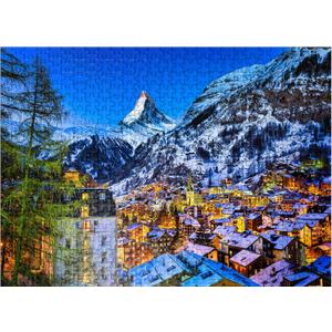 MyPuzzle Zermatt and The Matterhorn Switzerland - Premium 500 Piece Jigsaw Puzzle for Adults