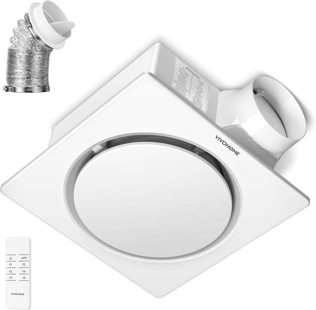 VIVOHOME AutoFlow Bathroom Exhaust Fan with Humidity Sensor (160-110-50CFM) - Energy-Saving EC Motor,10.2-inch Ceiling Retrofit Bath Fan, No Attic Access Needed(Install Kit, 4-in Duct Included)