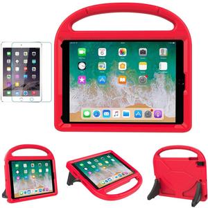 SUPLIK Kids Case for iPad 5th/6th Generation (9.7-Inch, 2017/2018), iPad Air 2 Case with Screen Protector, iPad Pro 9.7 Durable Shockproof Protective Cover with Handle Stand for Kids, Red