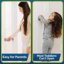 Child Safety Door Knob Cover (4 Pack) Hard-to-Remove Dual-Lock Door Handle Covers for Kids Reusable Baby Proof Door Knob Locks Installs Easily, No Tools Needed (Semi-Clear)