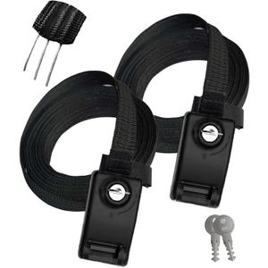 2 Pack Lockable Tie Down Strap, with 3 Stainless Steel Cables, for Lashing Locking Kayak, Bike, Surfboard, 10 Feet Each