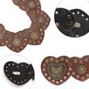 Eohak Women Wide Western Disc Belt Cowgirl Boho-Concho Leather Belts for Jeans Dress (Brown, S)
