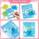 WEMEMORN Valentines Day Gifts Cards for Kids, 24 Pack Double Heart Squeeze Balls with Greeting Cards for Kids Classroom Exchange Prizes, Stretchy Toy Balls Bulk Gift, Squ