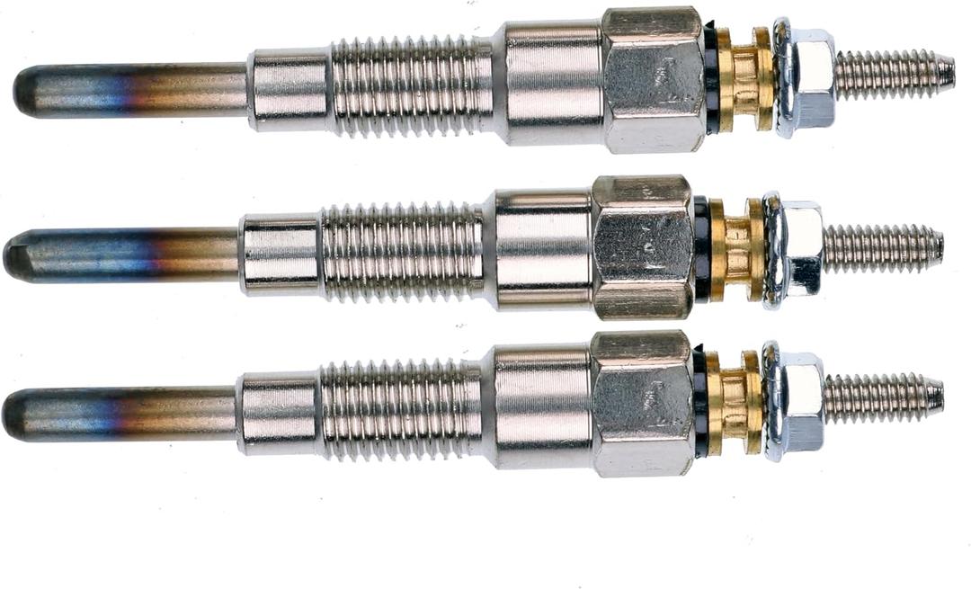 JEENDA 3PCS Glow Plug 16851-65510 16851-65512 Compatible with Kubota D722 D902 D905 D1005 D1105 V1505 V1305 Z482 RTV900 RTV1100 Tractor B1700D B1700E ZD326 ZD331 Mower BX1800D BX1830D