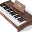 STRICH 37 Keys Kids Piano Keyboard, Mini Digital Piano for Kids, Volume Adjustable, Music Book, Wood Piano for 3+ Girls and Boys, Walnut Color, SEK-37