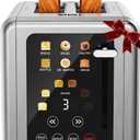 WHALL Touch Screen Toaster 2 Slice, Stainless Steel Digital Timer Toasters with Sound Function, Smart Extra Wide Slots Toaster with Bagel, Cancel, Defrost (silver)