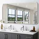 Delma Bathroom Vanity Mirror, Black Framed Bathroom Mirror for Over Sink, High-Definition Bathroom Mirror, Versatile Bathroom Vanity Mirror, Hangs Horizontally or Vertically(50x30, Silver)