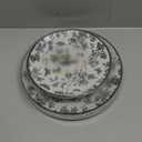 Trendables Disposable Plates For Party Supplies | Black Floral Plastic Plates For Wedding 40 Pcs - 20 X 8 & 20 X 10 Dinner Plate Sets | Floral Plate Set Disposable Plastic Dinnerware Sets