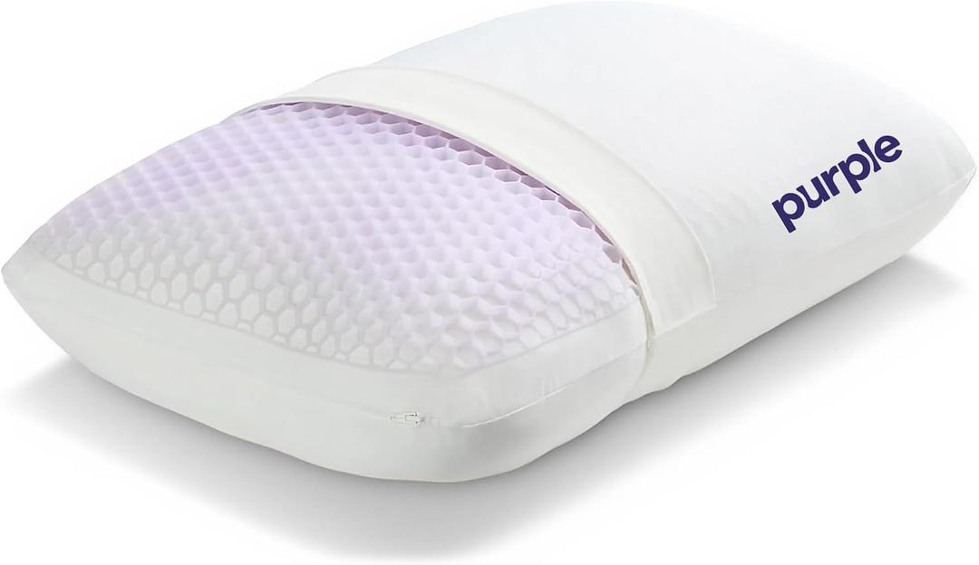 Purple GridCloud Pillow, Standard Size, Cooling Plush Neck Pillow | for Side and Combination Sleepers, Soft Support Feel, GelFlex Grid and Down-Alternative Fill for Pressure-Relieving Support