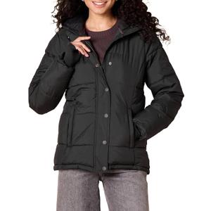 Amazon Essentials Women's Heavyweight Quilted Long-Sleeve Hooded Puffer Coat (1X, Black)