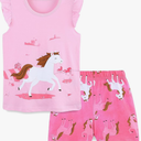 Bumeex Toddler Girls Summer Outfit Cotton Top and Shorts Clothing Set 4T