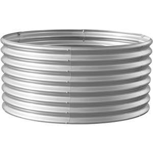 3 x Land Guard 2 x 2 x 2ft Galvanized Raised Garden Bed Kit, Round Galvanized Planter Raised Garden Boxes Outdoor, Large Metal Raised Garden Beds for Vegetables, Silver