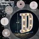 Marquee Light Up Letters, Glitter Silver LED Letter Lights Battery Powered Alphabet Letter Sign for Night Light Wedding Birthday Party Cafe Bar Decoration Girls Room Decor - D