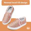 K KomForme Toddler Girls Boys Shoes Little Kids Slip on Canvas Sneakers for Running/Walking (Star Glitter)