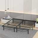 Bed Frame Metal Platform Bed Frame Mattress Foundation Box Spring Replacement Heavy Duty Steel Slat Easy Assembly Noise-Free Black, (King)