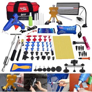 Super PDR Dent Puller Kit Paintless Dent Repair Kit for Car  Slide Hammer Suction Cup and PDR Light for 98% Auto Body Dent Removal, Hail Damage & Appliance Dents or Vehicle Dent Removal Super PDR Dent Puller Kit Paintless Dent Repair Kit for Car  Slide Hammer Suction Cup and PDR Light for 98% Auto Body Dent Removal, Hail Damage & Appliance Dents or Vehicle Dent Removal