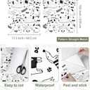 Peel and Stick Wallpaper Black and White Contact Paper Modern Dog Animal Wall Paper Textured Self Adhesive Removable Wallpaper for Nursery Kids Room Cabinets Shelf Liner Vinyl Roll 17.5"x102"