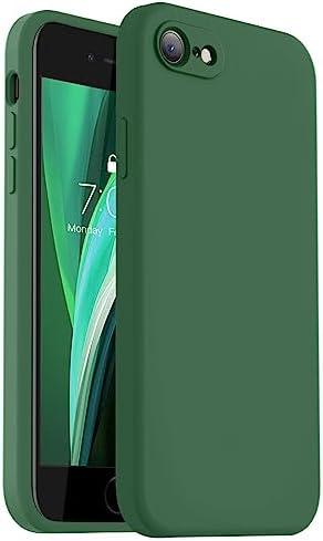 Vooii for iPhone SE Case 2022/3rd/2020,iPhone 8/7 Case, Upgraded Liquid Silicone with [Flat Edges] [Camera Protection] [Soft Anti-Scratch Microfiber Lining] Phone Case for iPhone SE - Green