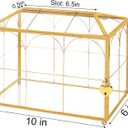 Okllen Glass Card Box with Slot, Large Gold Clear Card Box for Wedding Receptions, Decorative Storage Box with Lock for Baby Shower, Birthday Party, Bridal Shower