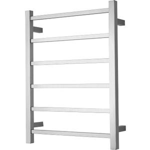 Towel Warmer Brushed Nickel for Bathroom Wall Mounted Bath Towel Heater Plug-in Square 6 Bars Drying Rack Stainless Steel Electric Heated Towel Rack 80W 27.48x21.57x2.17inches ETW13