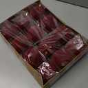 Senjie 3.15inch Burgundy Velvet Christmas Ornaments Balls Flocked Christmas Tree 12PCS Plastic Balls Xmas Hanging Ornaments Decoration Red