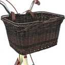 GRANNY SAYS Bike Basket, Wicker Basket for Bike, Hand-Woven Bicycle Basket, Detachable Wicker Front Handlebar Bike Basket (Brown)