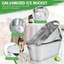 OBTANIM 3 Pack 4 Gallon Galvanized Ice Buckets Metal Champagne Drink Cooler Storage Ice Tub with Carry Handles for Beer Cocktails Wine Beverage Home Parties Bar Cooling Supplies