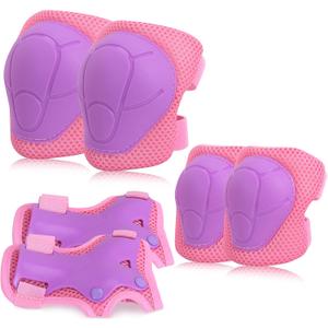 Kids Protective Gear, Knee Pads Elbow Pads with Wrist Guards for Roller Skating Cycling Skateboard Bike Scooter Rollerblade Safety Gear for Kids 2-7 Years Old S
